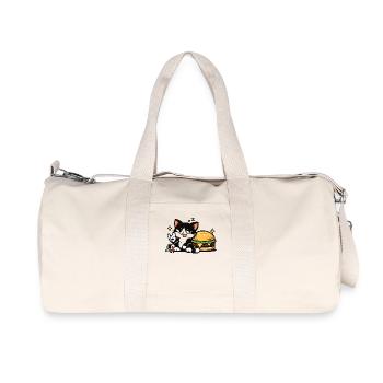 Schläfrige Rebellenkatze – Nein, ich mache ein Nickerchen - Recycelte Canvas-Sporttasche von Stanley/Stella - Naturweiß - Vorne