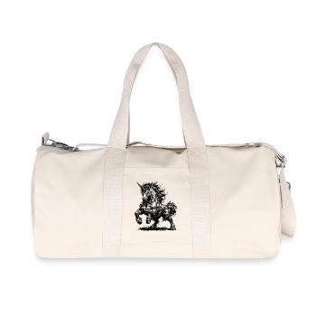 Muscular unicorn with an evil eye - Recycled Canvas Sports Bag by Stanley/Stella - natural - Front