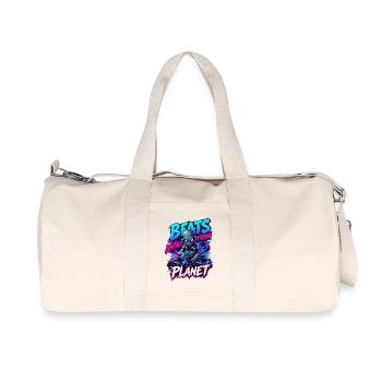 Neon-Alien-DJ-Beats von einem anderen Planeten - Recycelte Canvas-Sporttasche von Stanley/Stella - Naturweiß - Vorne