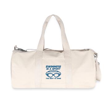 Schwimmen / Schwimmer: Swimming is a sport. The - Recycelte Canvas-Sporttasche von Stanley/Stella - Naturweiß - Vorne