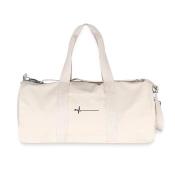 Herzschlag Ich liebe dich Linie Puls Arzt - Recycelte Canvas-Sporttasche von Stanley/Stella - Naturweiß - Vorne
