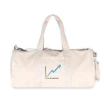 line arrow line upwards earnings ascending - Recycled Canvas Sports Bag by Stanley/Stella - natural - Front