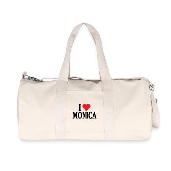 t-shirt name I love Monica t-shirt gift idea - Recycled Canvas Sports Bag by Stanley/Stella - natural - Front
