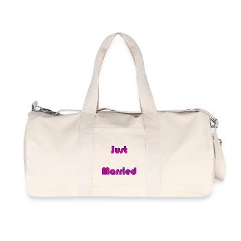 JUST MARRIED. bachelorette party. SAINT VALENTINE. COUPLE - Recycled Canvas Sports Bag by Stanley/Stella - natural - Front