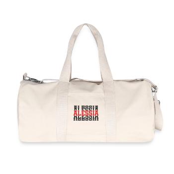 t-shirt Alessia t-shirt idée cadeau texte empilé - Sac de sport en toile recyclée Stanley/Stella - blanc naturel - Devant