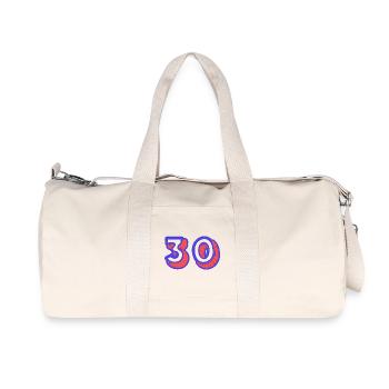 30. 30 YEARS. 30th ANNIVERSARY. 30TH ANNIVERSARY. - Recycled Canvas Sports Bag by Stanley/Stella - natural - Front