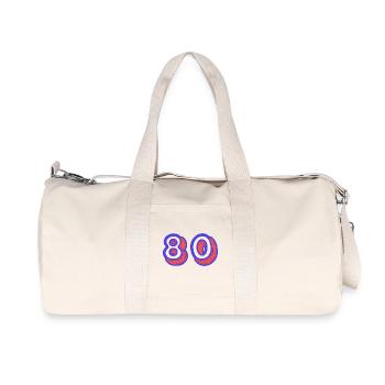 80. 80 JAHRE. 80-JÄHRIGES JUBILÄUM. 80. GEBURTSTAG. - Recycelte Canvas-Sporttasche von Stanley/Stella - Naturweiß - Vorne
