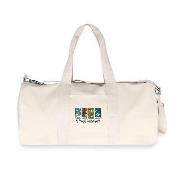 Goose Christmas Funny Santa Happy Holidays - Recycled Canvas Sports Bag by Stanley/Stella - natural - Front