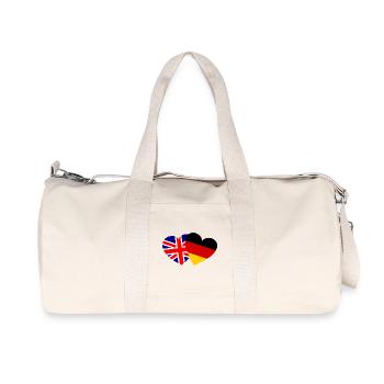 Heart UK Germany Friendship - Recycled Canvas Sports Bag by Stanley/Stella - natural - Front