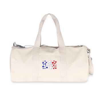 France Flag in Heart Shape Hearts French - Recycled Canvas Sports Bag by Stanley/Stella - natural - Front