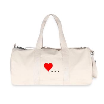 Herz mit drei Punkten – Symbol Design - Recycelte Canvas-Sporttasche von Stanley/Stella - Naturweiß - Vorne