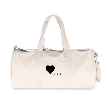 Cœur à trois points – Conception de symboles - Sac de sport en toile recyclée Stanley/Stella - blanc naturel - Devant