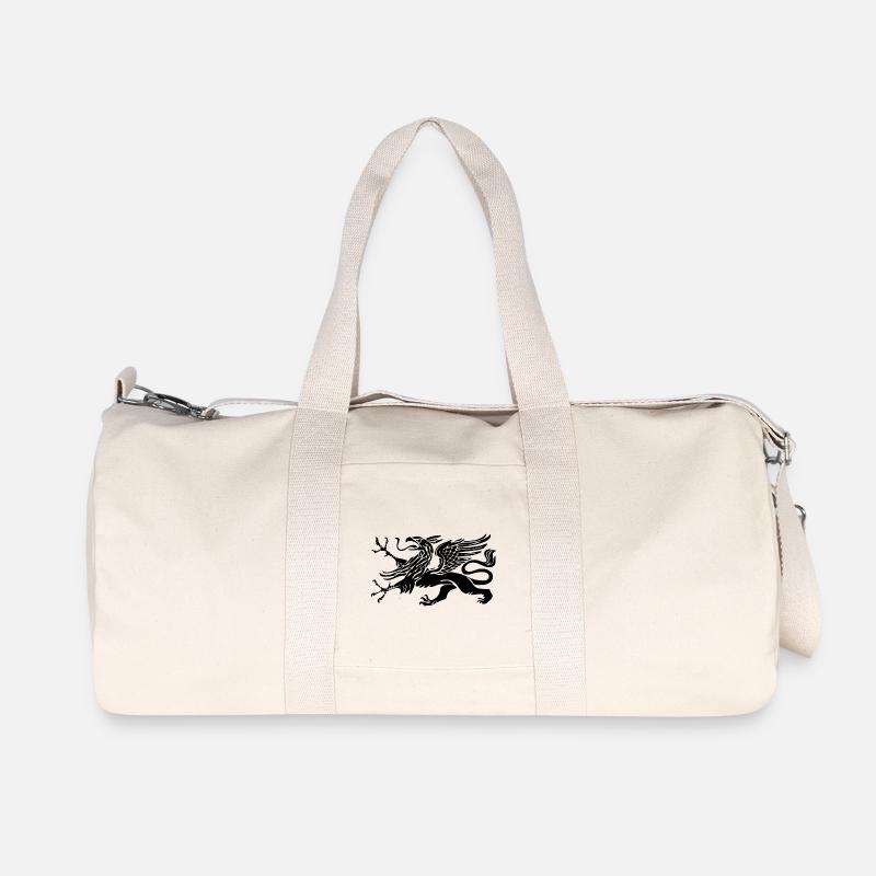 Vogel Greif von Rostock in schwarz - Recycelte Canvas-Sporttasche von Stanley/Stella - Naturweiß