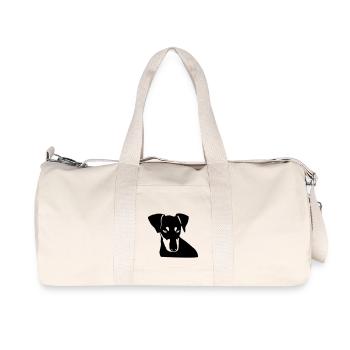 Deutscher Pinscher 003 - Recycelte Canvas-Sporttasche von Stanley/Stella - Naturweiß - Vorne