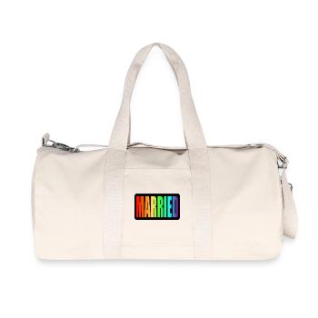 RAINBOW - MARRIED LGBTQ - WEDDING PRIDE - Recycled Canvas Sports Bag by Stanley/Stella - natural - Front