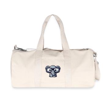 Éléphant nerd avec des lunettes - Sac de sport en toile recyclée Stanley/Stella - blanc naturel - Devant
