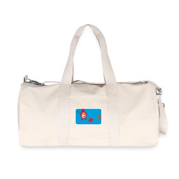 Red Monster & Splashes of Color - Blue - Recycled Canvas Sports Bag by Stanley/Stella - natural - Front