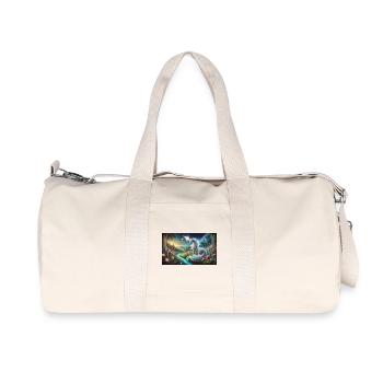 A mystical unicorn with a glowing horn - Recycled Canvas Sports Bag by Stanley/Stella - natural - Front