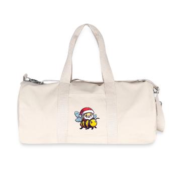 Abeille Père Noël Dessin animé - Sac de sport en toile recyclée Stanley/Stella - blanc naturel - Devant