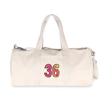 36 Symbole numérique - Sac de sport en toile recyclée Stanley/Stella - blanc naturel - Devant