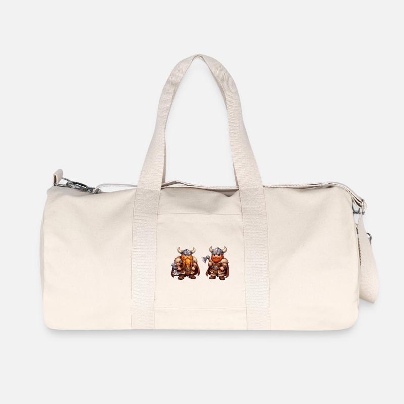 Dwarven Viking Duo - Recycled Canvas Sports Bag by Stanley/Stella - natural