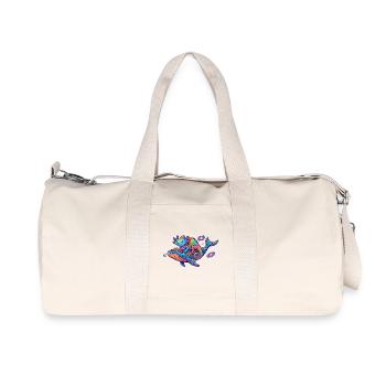 Motif fantastique amusant Cosmos néon Cosmos Caméléon et Baleine Fantastique Cool - Sac de sport en toile recyclée Stanley/Stella - blanc naturel - Devant