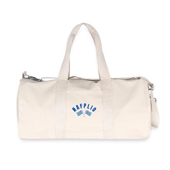 Nafplio Greek Flags  - Recycled Canvas Sports Bag by Stanley/Stella - natural - Front