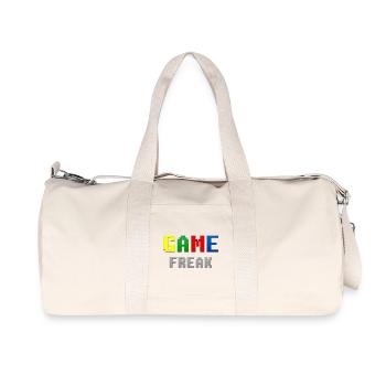 Retro Pixel Game Freak Theme - Recycled Canvas Sports Bag by Stanley/Stella - natural - Front