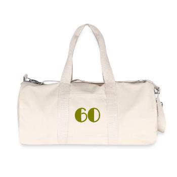 60. 60 ANS. 60e ANNIVERSAIRE. ANNIVERSAIRE 60 ANS. - Sac de sport en toile recyclée Stanley/Stella - blanc naturel - Devant