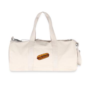 Cartoon Hot Dog Illustration - Recycled Canvas Sports Bag by Stanley/Stella - natural - Front