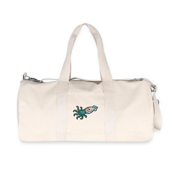 Bunter Tintenfisch | Maritimes Kunstmotiv  - Recycelte Canvas-Sporttasche von Stanley/Stella - Naturweiß - Vorne