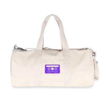 Cassette - Retro 80s Vintage Music Mixtape - Recycled Canvas Sports Bag by Stanley/Stella - natural - Front