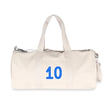 10 JAHRE. 10-jähriges JUBILÄUM. JUBILÄUM 10 JAHRE. 10 - Recycelte Canvas-Sporttasche von Stanley/Stella - Naturweiß - Vorne