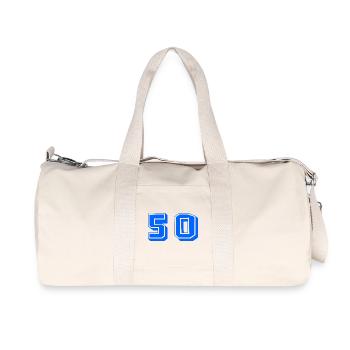 50 ANS. 50e ANNIVERSAIRE. ANNIVERSAIRE 50 ANS. 50 - Sac de sport en toile recyclée Stanley/Stella - blanc naturel - Devant