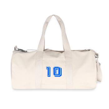 10 ANS. 10e ANNIVERSAIRE. ANNIVERSAIRE 10 ANS. 10 - Sac de sport en toile recyclée Stanley/Stella - blanc naturel - Devant