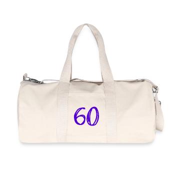 60 YEARS. 60TH ANNIVERSARY. BIRTHDAY 60 YEARS. 60 - Recycled Canvas Sports Bag by Stanley/Stella - natural - Front