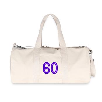 60 YEARS. 60TH ANNIVERSARY. BIRTHDAY 60 YEARS. YEAR - Recycled Canvas Sports Bag by Stanley/Stella - natural - Front