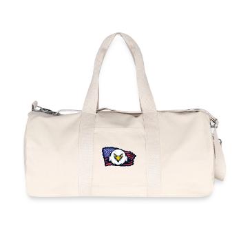Aigle américain avec drapeau - Sac de sport en toile recyclée Stanley/Stella - blanc naturel - Devant