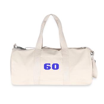60. 60 JAHRE. 60-JÄHRIGES JUBILÄUM. 60. GEBURTSTAG. - Recycelte Canvas-Sporttasche von Stanley/Stella - Naturweiß - Vorne