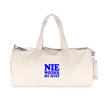 Nie wieder ist jetzt - Recycelte Canvas-Sporttasche von Stanley/Stella - Naturweiß - Vorne