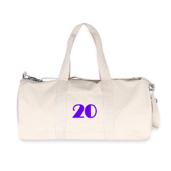 20. 20 ANS. 20e ANNIVERSAIRE. ANNIVERSAIRE 20 ANS. - Sac de sport en toile recyclée Stanley/Stella - blanc naturel - Devant