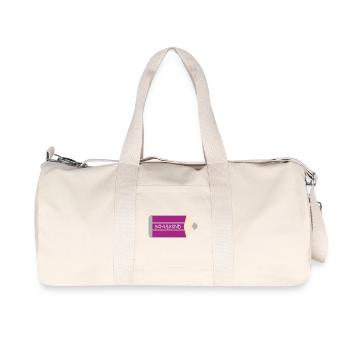Schoolchild - Pen Violet Grey - Personalizable - Recycled Canvas Sports Bag by Stanley/Stella - natural - Front