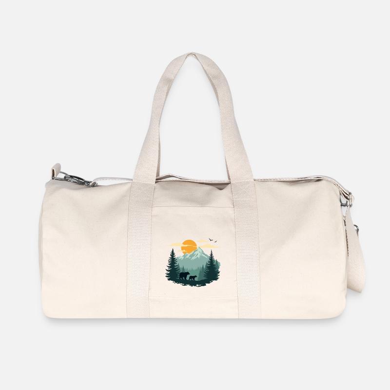 Wald Landschaft und Bären - Recycelte Canvas-Sporttasche von Stanley/Stella - Naturweiß