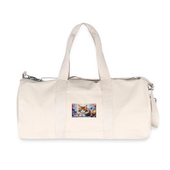 Niedliche Katze möchte spielen Schmusetiger Kitten - Recycelte Canvas-Sporttasche von Stanley/Stella - Naturweiß - Vorne