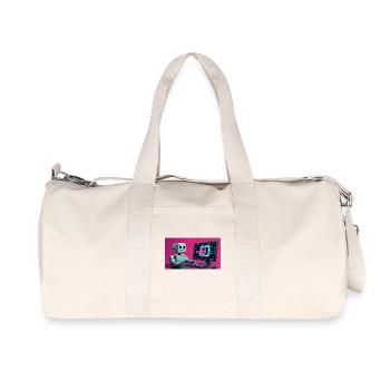 Futuristic AI Robot and Tech Screen - Recycled Canvas Sports Bag by Stanley/Stella - natural - Front