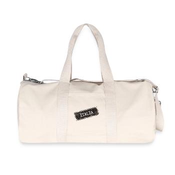 Italy lettering on vintage design - Recycled Canvas Sports Bag by Stanley/Stella - natural - Front