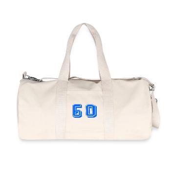 60. 60 JAHRE. 60-JÄHRIGES JUBILÄUM. 60. GEBURTSTAG. - Recycelte Canvas-Sporttasche von Stanley/Stella - Naturweiß - Vorne