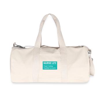 Nurse T-Shirt – Funny Nurse Life Healthcare Hum - Recycled Canvas Sports Bag by Stanley/Stella - natural - Front