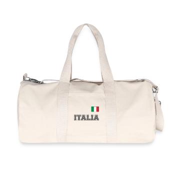 Italien Trikot Look - ITALIA mit Flagge Fahne - Recycelte Canvas-Sporttasche von Stanley/Stella - Naturweiß - Vorne