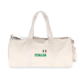 Italien Trikot Look - ITALIA mit Flagge Fahne - Recycelte Canvas-Sporttasche von Stanley/Stella - Naturweiß - Vorne